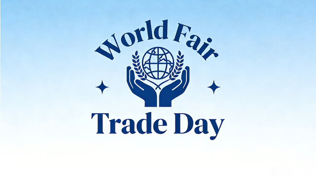 A World Fair Trade Day poster with both hands holding the Earth and wheat ear elements, celebrating the value of labor and calling for global cooperation to safeguard the fair trade order.
