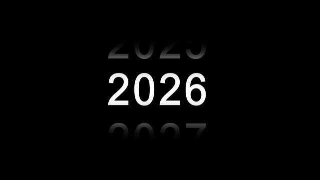 2026 Analog Year Counter Transition Animation From 1997 On Dark Background. Chronological analog-style
 historical retrospectives, anniversaries, and documentaries