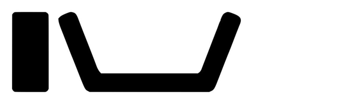 Solid black icon, white background: automated coding script brackets set with simple line art design featuring simple design, minimalist, black and white with illustrations and graphics