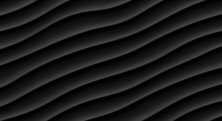 Obraz premium Modern dark wall paneling with flowing wavy pattern design