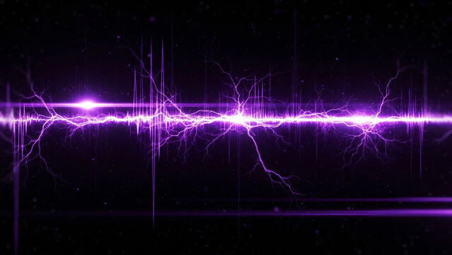 紫色の抽象的なエネルギー波とデジタルパルスの背景素材