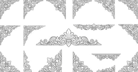 Collection of various candelabra and candle holder illustrations featuring ornate gold multi-arm stands and minimalist wooden single holders © NUR