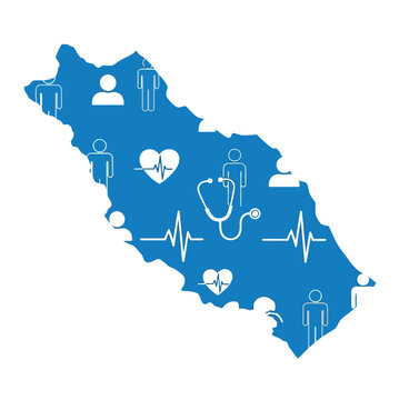 Demographics and Healthcare Map of Batang Regency Central Java Indonesia with Medical Icons and Population Statistics Illustration