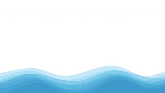 抽象的ブルー色の波型がループするイラスト動画