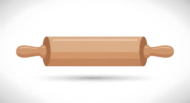 A wooden rolling pin icon for baking and cooking designs