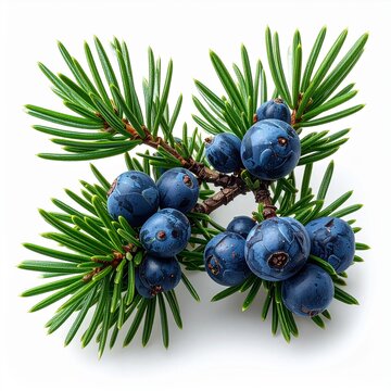 Juniper (Juniperus communis) .isolated on white 