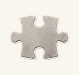 Obraz premium Abstract puzzle piece with halftone texture. Jigsaw element ideal for autism awareness, teamwork, unity, support, problem solving and strategy concepts.