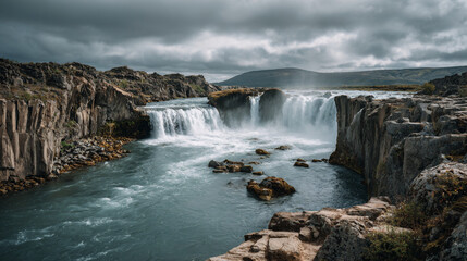 Obraz premium explore breathtaking waterfalls around the globe, stunning waterfall destinations for travel inspiration, majestic waterfalls worldwide nature travel concept