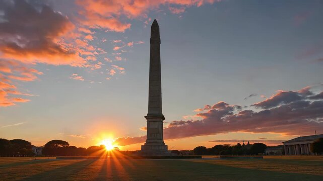 Panoramic view of the monument at sunset