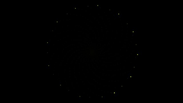 Whispering Light Circle: Faint Yellow Dots on Dark Void