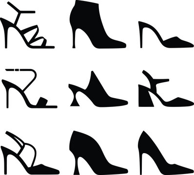 High heels and fashionable footwear designs