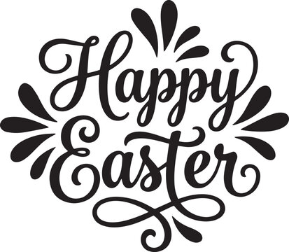 Happy Easter Decorative Typography Vector