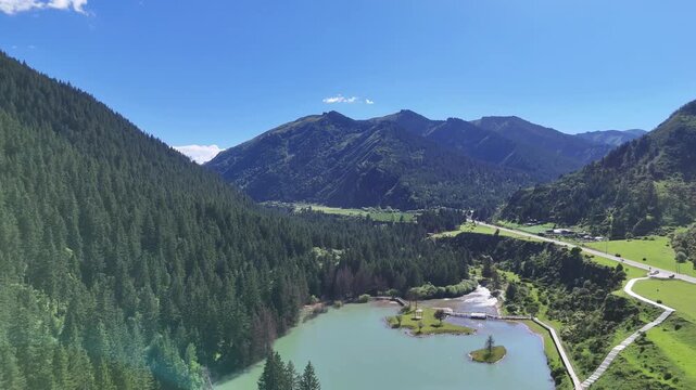 Dayugou Valley Gannan Slow Zoom Out Aerial