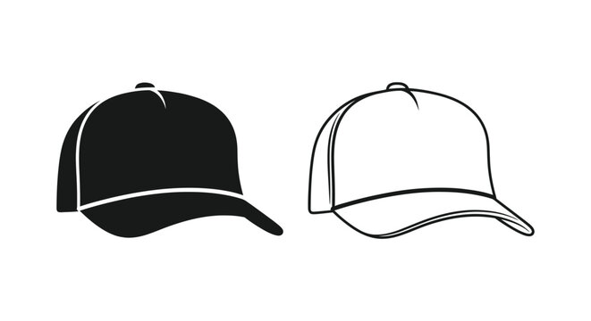 Black and white baseball caps Vector