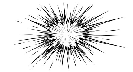 Energetic Explosion Effect or Speed Burst with Radiating Lines on Isolated White Background © ZAENAL