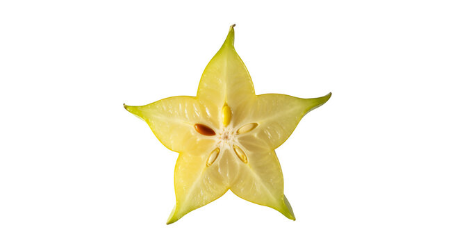 Yellow starfruit isolated isolated on a transparent background