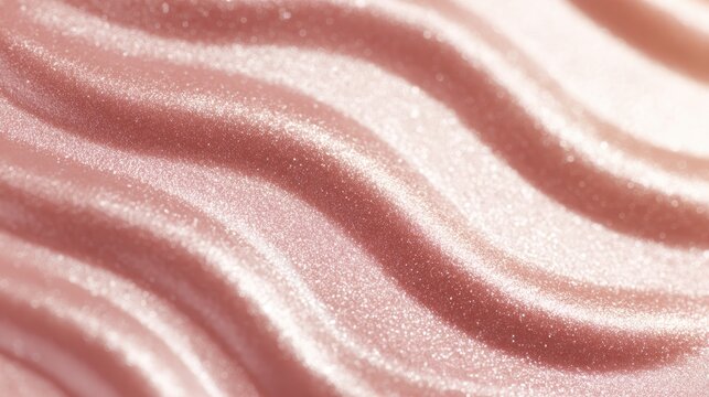 Pink glitter texture forming soft shimmering waves, creating a luxurious and sparkling abstract background for elegant designs and visual concepts