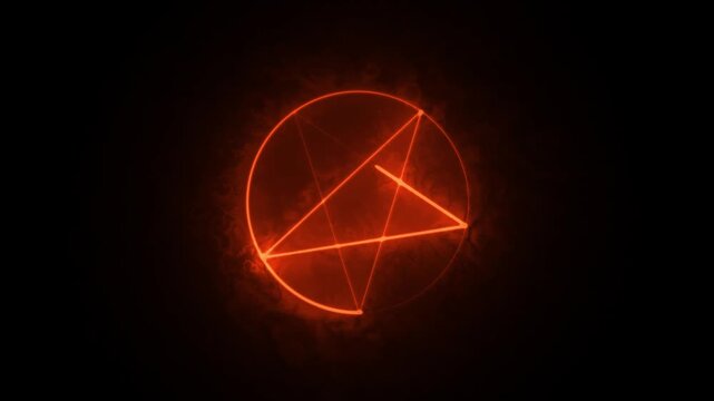 
Glowing golden Neon Pentagram Symbol with Electric Energy and Smoke Effects on Black Background, Mystical Occult Star Sign for Esoteric and Fantasy Design