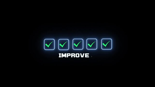 Modern digital progress bar with checkmark icon symbolizing business strategy to improve performance and quality.

