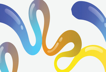 Obraz premium Modern abstract illustration featuring smooth liquid gradient shapes with glossy highlights and flowing organic forms. Vibrant colors blend seamlessly to create a trendy and dynamic composition.
