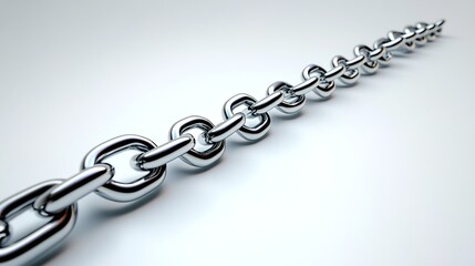 Fototapeta premium disconnection. Broken chain with separated links floating, symbolic freedom with dramatic side lighting. wellbeing guides, coaching materials, designed for coaching and self-improvement content.