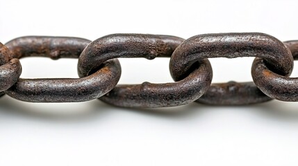 Fototapeta premium disconnection. Broken chain with separated links floating, symbolic freedom with dramatic side lighting. wellbeing guides, coaching materials, designed for coaching and self-improvement content.