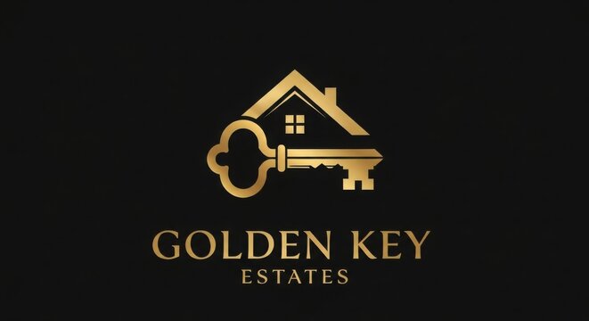 Golden Key Estates logo, real estate branding