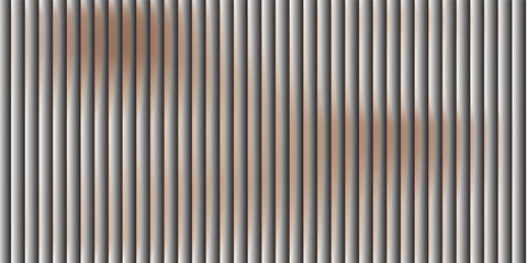 Obraz premium Bronze glass ripple pattern, vertical distortion lines with metallic gradient effect. Warm abstract reflection texture, modern shimmer, elegant vector illustration