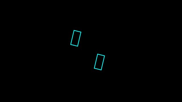 Minimalist Blue Rectangular Outlines on Solid Black Background