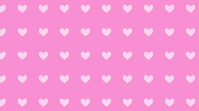 A video of pink hearts flowing across the screen, with changing colors (can be played on a loop)