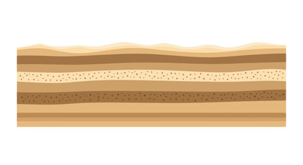 Cross-section view of layered soil or geological strata showing different earth compositions.