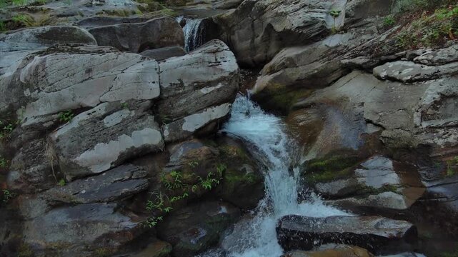 Small waterfalls cascading in the Catskills