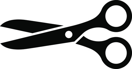 Black vector graphic illustration of a pair of scissors © analyzer