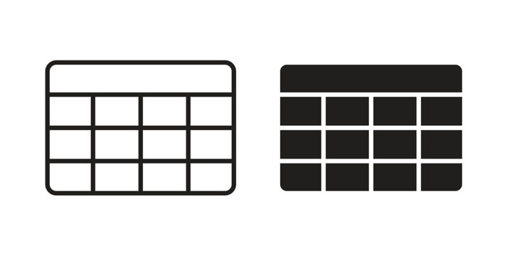 Table layout icons collection vector design illustration isolated. EPS10