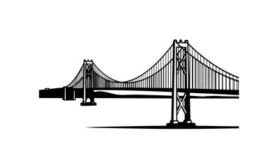 Fototapeta premium San Francisco Golden Gate Bridge Vector Illustration