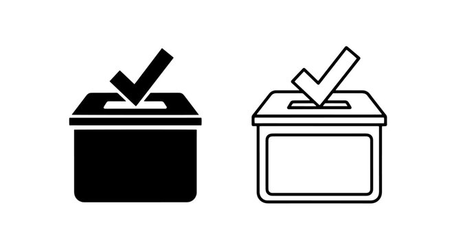 Election ballot box icon with checkmark symbol for voting process
