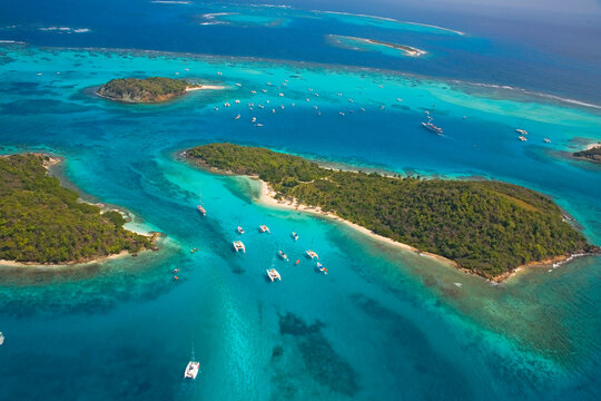 The Tobago Cays in the Grenadine islands in the Caribbean