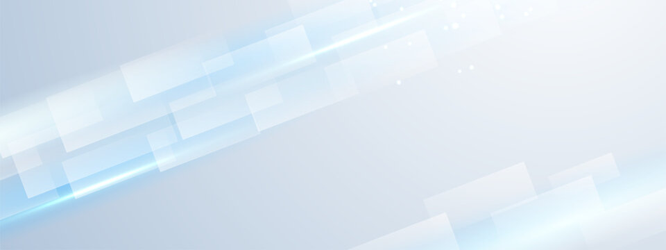 Abstract white light blue technology banner background