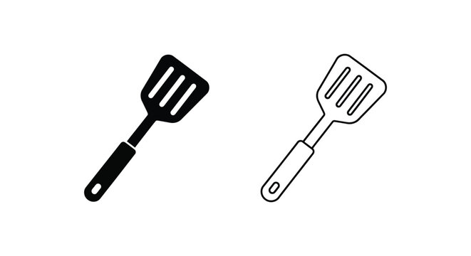 Black and white spatula icons Vector