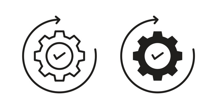 Continuous changes icons. Vector graphic. Editable vector stroke. EPS 10.