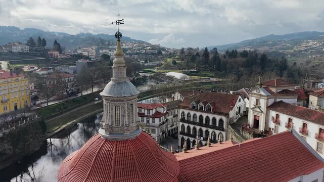 Cathedral roof close-up in Amarante, Portugal
