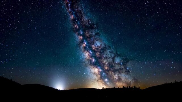 Brilliant galactic landscape under the night sky