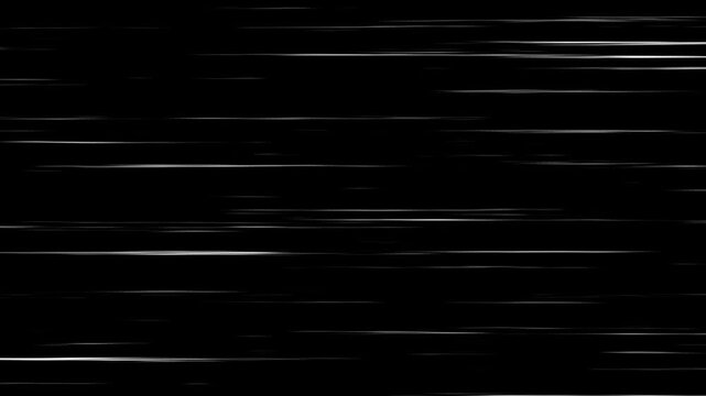 speed lines animation on black screen background chroma key. Velocity lines moving fast, high speed lines. fast motion comic speed lines.