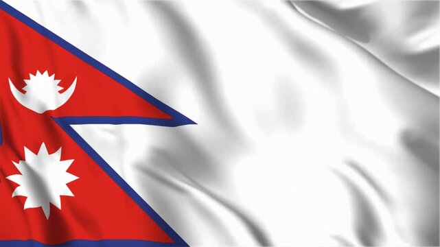 flag of Nepal, Nepal flag waving in wind HD, 4k Nepal flag