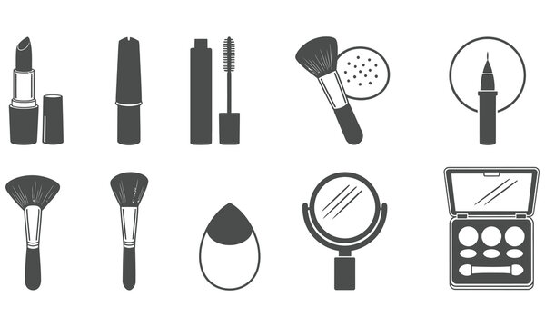 Makeup Icons in Black and White