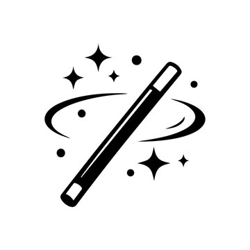Magic Wand with Sparkles Icon
