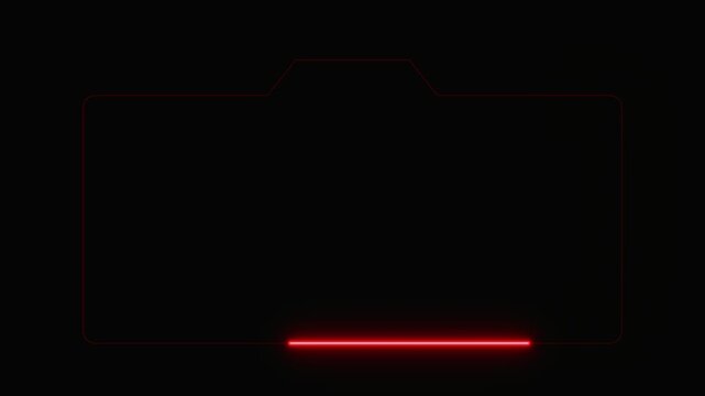 Neon Folder Icon Animation with Red Glow Effect