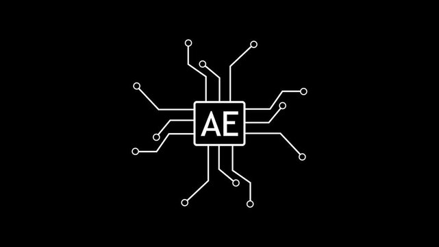 computer processor icon, simple logotype CPU icon animation.