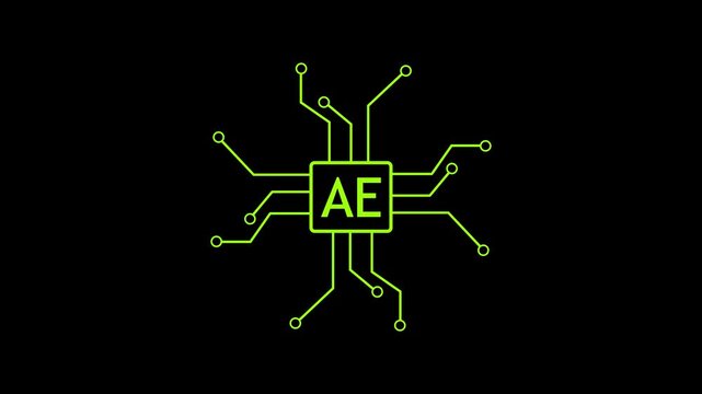 computer processor icon, simple logotype CPU icon animation.