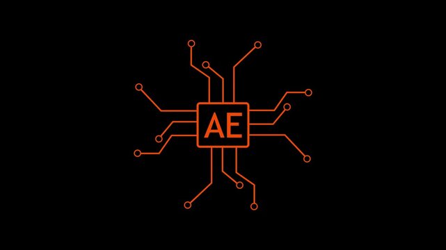 computer processor icon, simple logotype CPU icon animation.